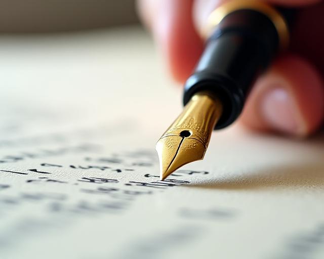 Legal drafting tools and fountain pen on desk